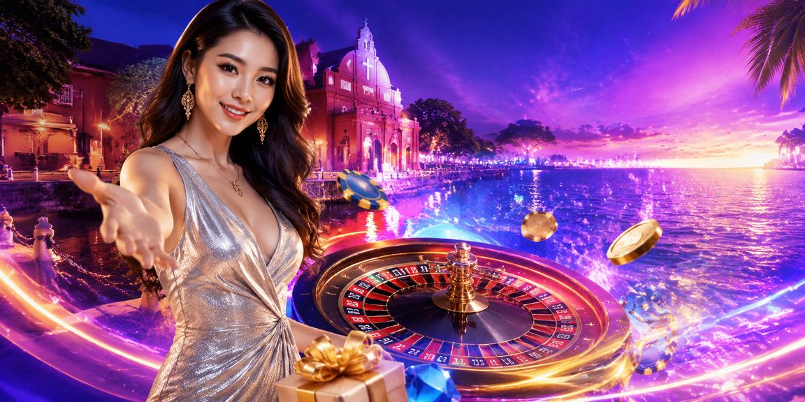 A Malay-themed roulette table in Malacca with a modern casino atmosphere